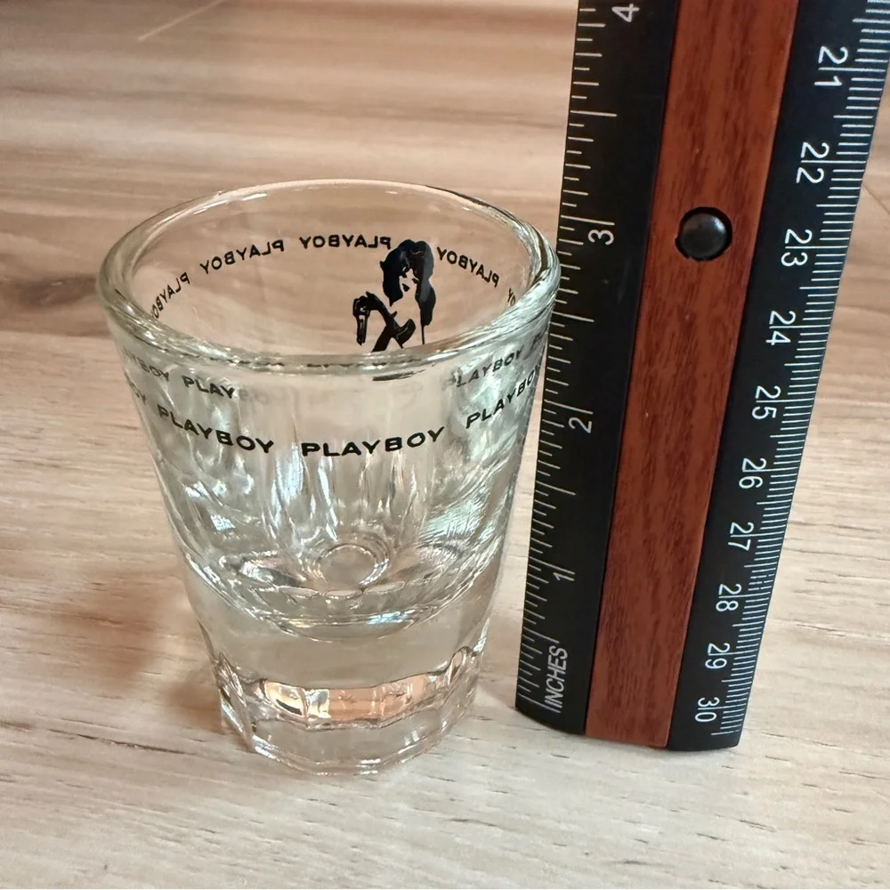 PLAYBOY Clear Shot Glass‎ with Black Silhouette
